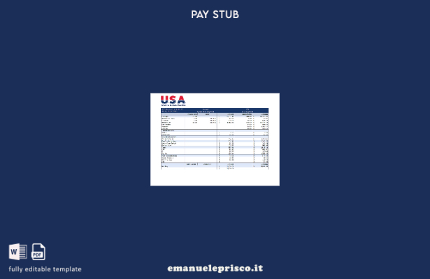 modello di busta paga della società USA Waste & Recycling in stile verificato